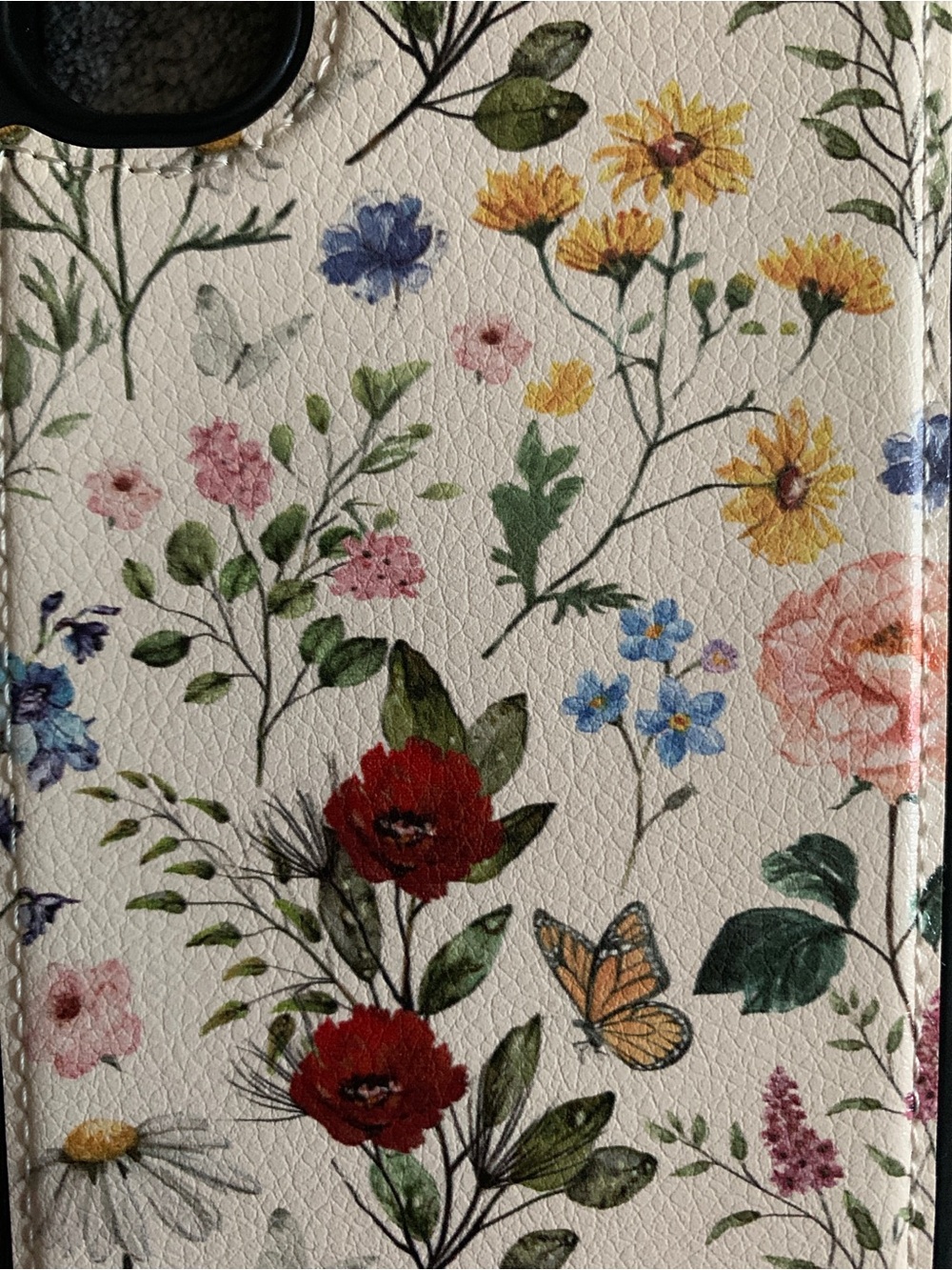 Samsung Galaxy S25 Ultra Cream Floral Phone Case & Magnetic Card Holder NEW! - Picture 6 of 8